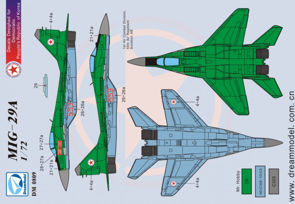 dekály pro MiG-29A in Iran and North Korea (TRUMPETER) 1/72 DreamModel