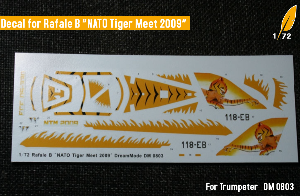 dekály pro Rafale B "NATO Tiger Meet 2009" (HOBBYBOSS) 1/72 DreamModel