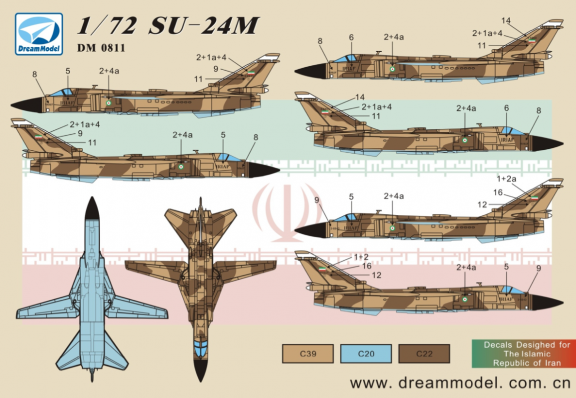 dekály pro Su-24MK in Iran (TRUMPETER) 1/72 DreamModel